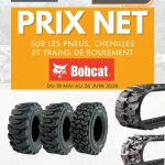 𝟏𝟓% 𝐝𝐞 𝐫𝐞𝐦𝐢𝐬𝐞 sur les pièces d’origine Bobcat pneus, chenilles et trains de roulement