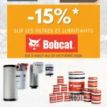 promo ete 15% huile filtres bobcat 2026