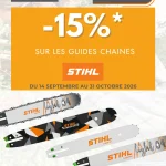 𝟏𝟓% 𝐝𝐞 𝐫𝐞𝐦𝐢𝐬𝐞 sur les guides chaine STIHL