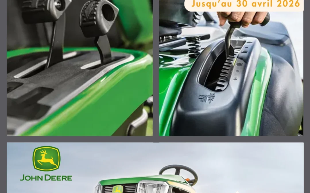 Promotion sur la tondeuse autoportée JOHN DEERE X107 à 3349€ ttc ! Stock limité